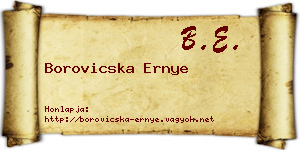 Borovicska Ernye névjegykártya